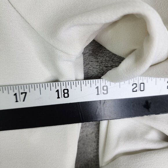Womens White 41 Hawthorn Button-Up Blouse Polyester Roll-Up Sleeves Size S - Picture 9 of 11